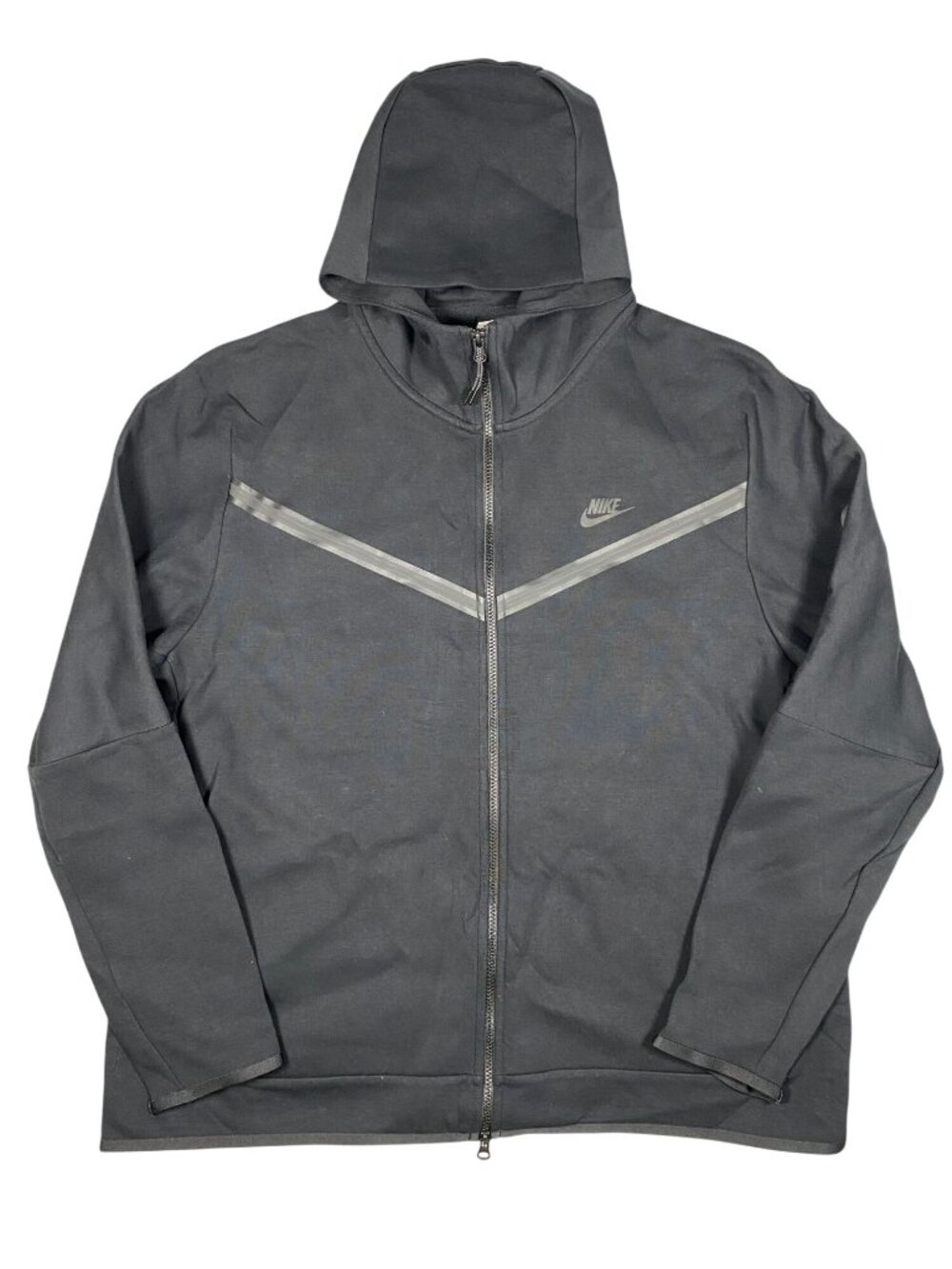 Nike Mens XXL Black Full Zip Hoodie Jacket Cotton Blend Swoosh Lightweight
